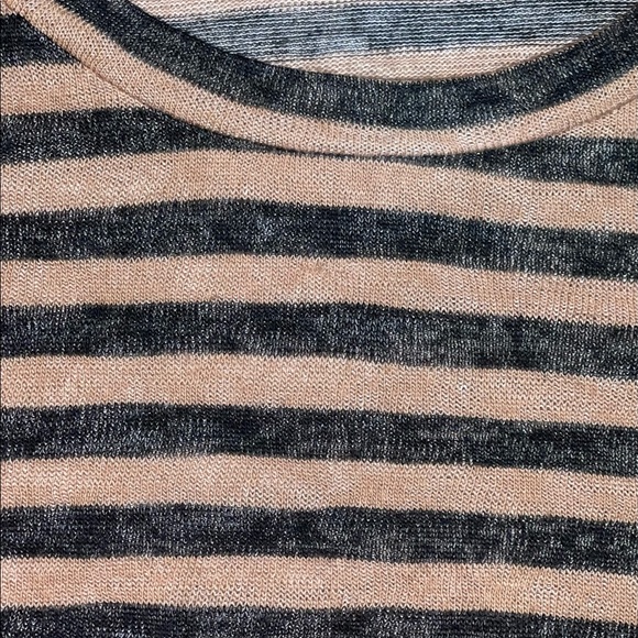 LNA Women’s Black & Brown Striped Cropped Long Sleeve Sweater Size Small - Picture 4 of 4